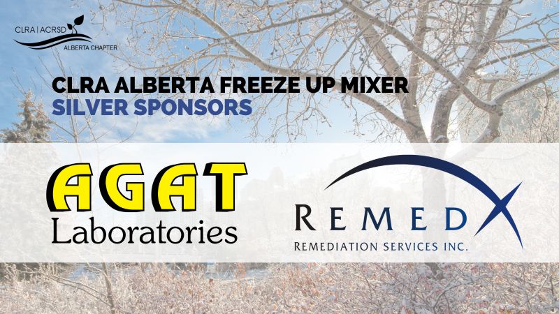 A huge thank you to AGAT Laboratories and REMEDX, the Silver Sponsors for the CLRA Alberta Freeze Up Mixer!

Your support helps us create an impactful and memorable event!