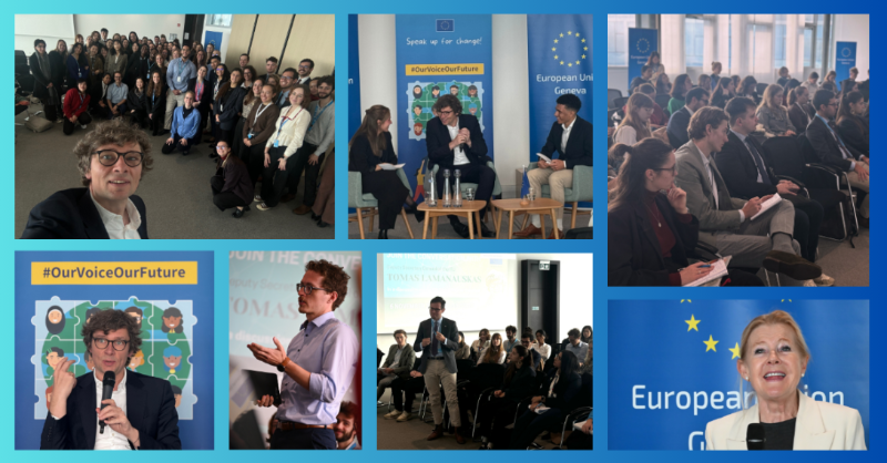 EU_UNGeneva's tweet photo. One 2024 highlight was the conversation that our trainees organised with @tlamanauskas, Deputy Secretary-General of the @ITU. It brought together over 80 trainees to discuss the UN Global Digital Compact & its impact on the future of digital governance. 💬🌐 #InterNconnected
