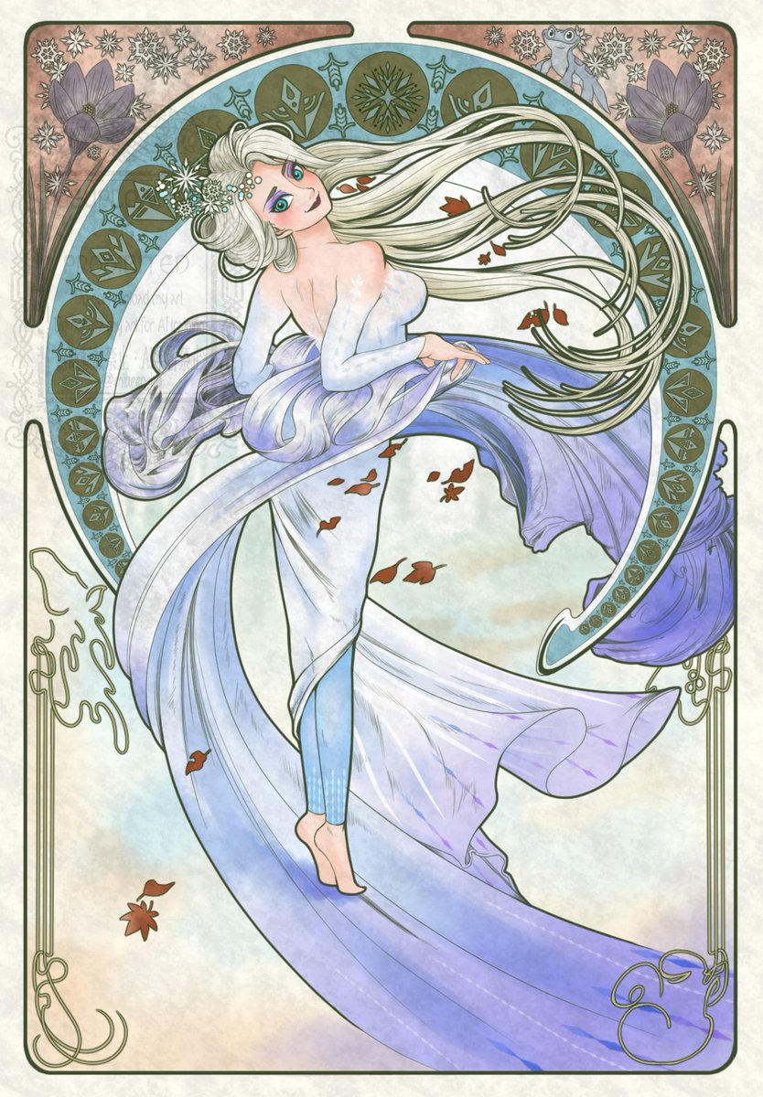 この方のミュシャ風の絵ほんと素敵でだいすき🥹