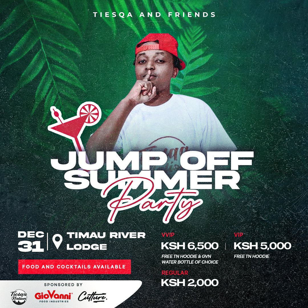 Kama haujamake enough money by now hizi siku zimebaki hakuna difference zitamake. Wee kuja tupige sherehe we'll try again next year. 

#djtiesqaandfriendsjumpoffparty2024