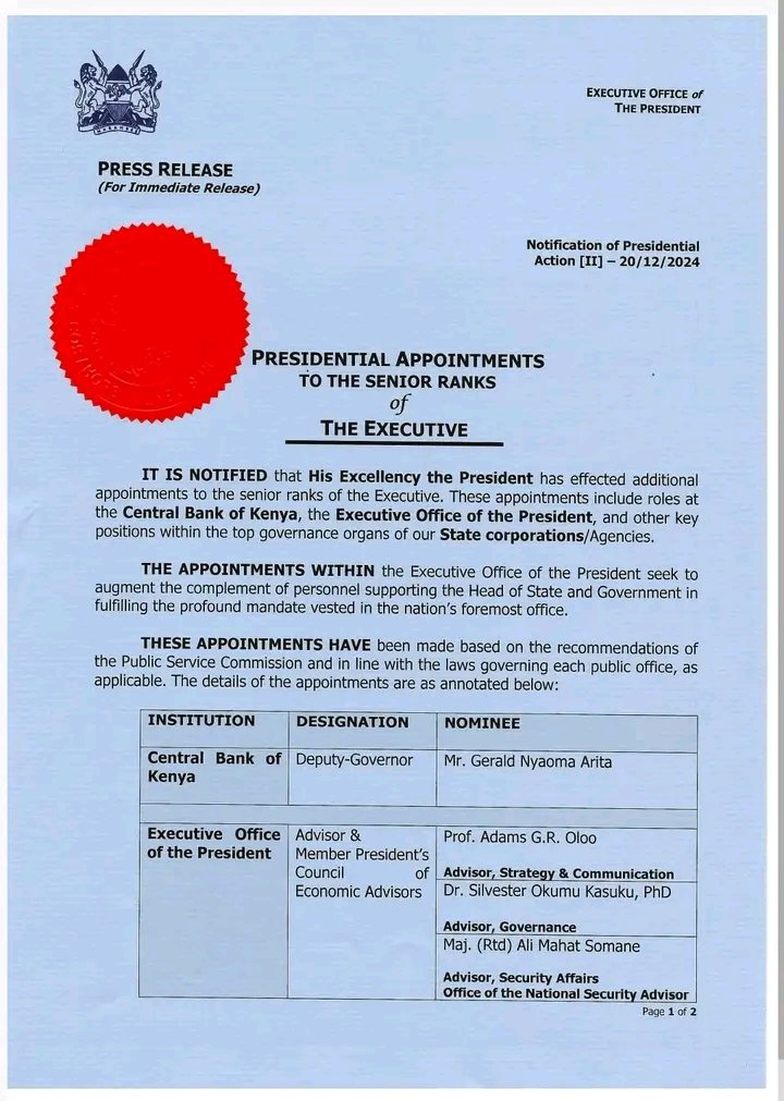 AlfredDeRotich's tweet photo. Another presidential appointments by President @WilliamsRuto . Lol 
#HappyHoliday https://t.co/0VPJ30SQtN