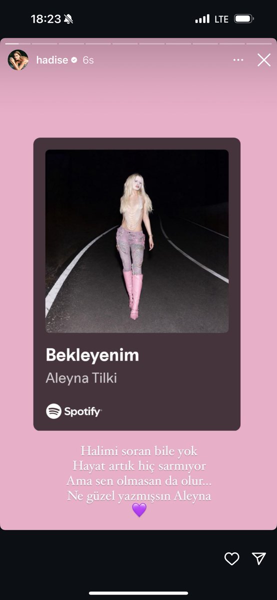 hadise aleyna’nın şarkısını paylaşmışşş bence o dediği şarkıyı aleyna değildi emrah karaduman ortalığı karıştırdı boşuna