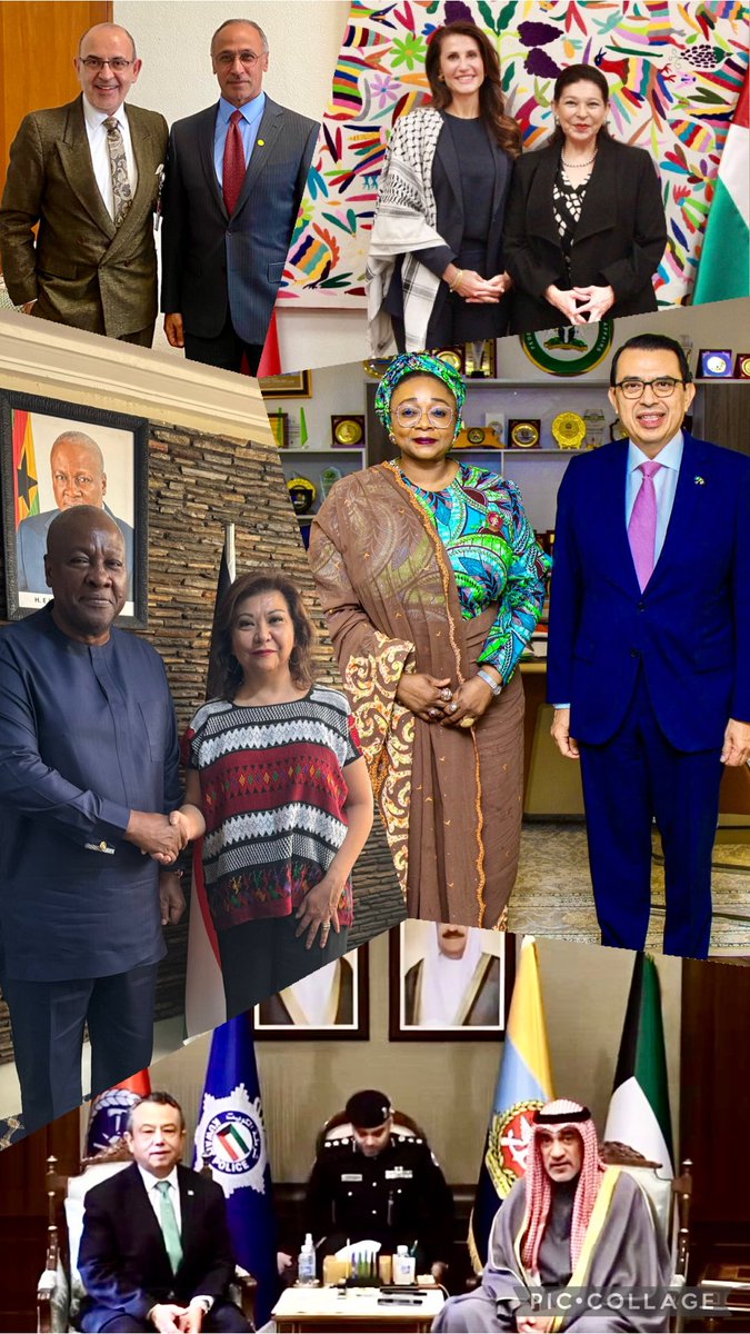 OctavioTripp's tweet photo. Cerrando fuerte 2024.Embajadora Ang c/Pdte electo de 🇬🇭; Emb.Miranda con Ministra de la Mujer de 🇳🇬 y Emb. Peña con Ministro de Justicia de 🇰🇼. En 🇲🇽
Subsria Mercado con Embajadora de🇵🇸 y el suscrito con Emb. de 🇰🇼. 

Ending a dynamic 2024 with relevant characters from 🇬🇭🇳🇬🇵🇸 🇰🇼. https://t.co/28fhke1srn