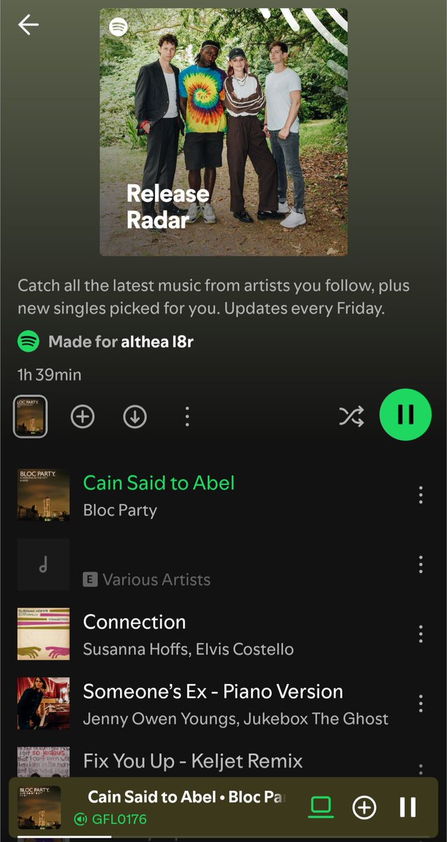 aepergakis's tweet photo. @SpotifyCares my release radar is broken https://t.co/FtnVtEsj53