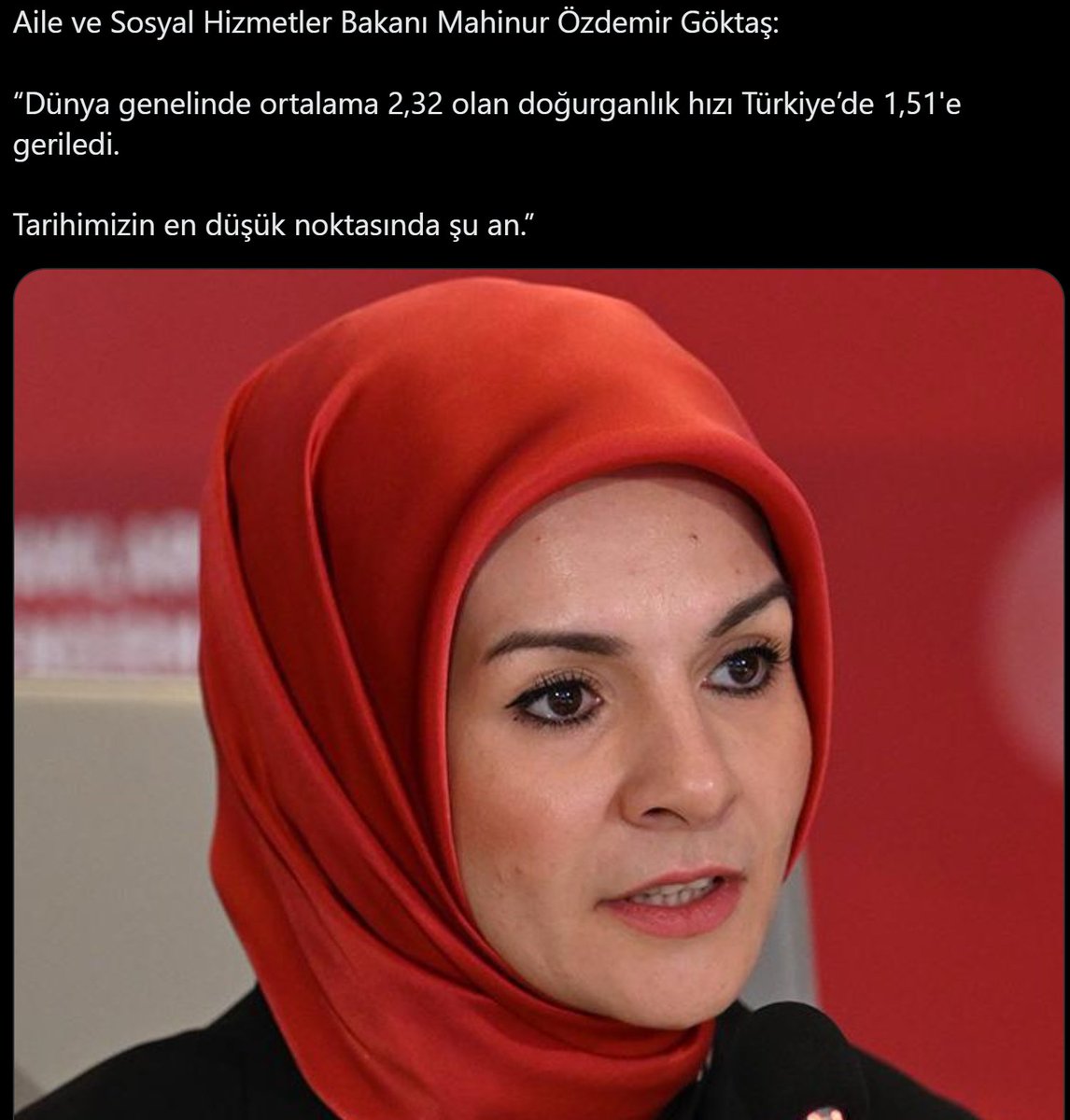 ⚠️ ALARMIN RENGİ KIRMIZI ⚠️

Bugün itibariyle açıklanan istatistiğe göre: Dünya'da doğurganlığın gerilediği, yaşlılığa dönüşün en fazla olduğu tek ülkeyiz...

Sebebini mi merak ediyorsunuz ?
9 Haziran'da yayınladığımız aşağıdaki videoyu izleyenler anlayacaktır...
Eğer toplum