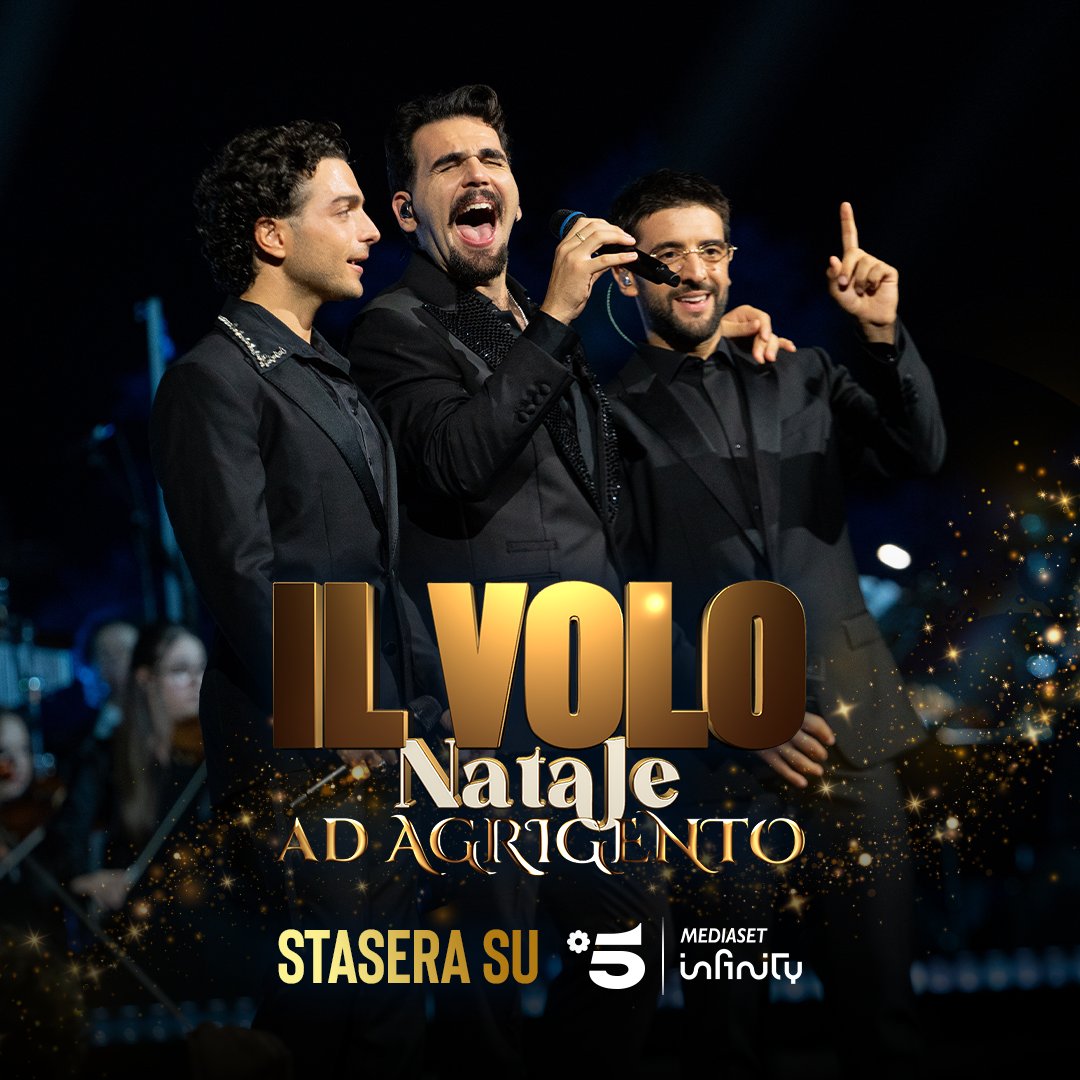 Preparatevi a vivere insieme a noi la notte più speciale dell’anno ✨ 

Vi aspettiamo STASERA su #Canale5 e in streaming su Mediaset Infinity con #IlVolo - #NataleAdAgrigento!