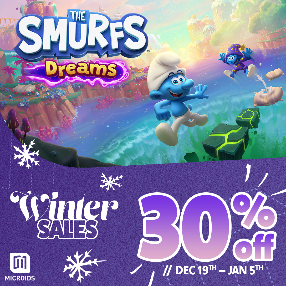 💫 Dreams come true with The Smurfs!

👛 Save 30% on their latest adventure. Discover a heartwarming tale perfect for the whole family before Christmas 🌟

store.microids.com/the-smurfs-dre… | #TheSmurfsDreams #SmurfsDreams #TheSmurfs #adventure #gaming