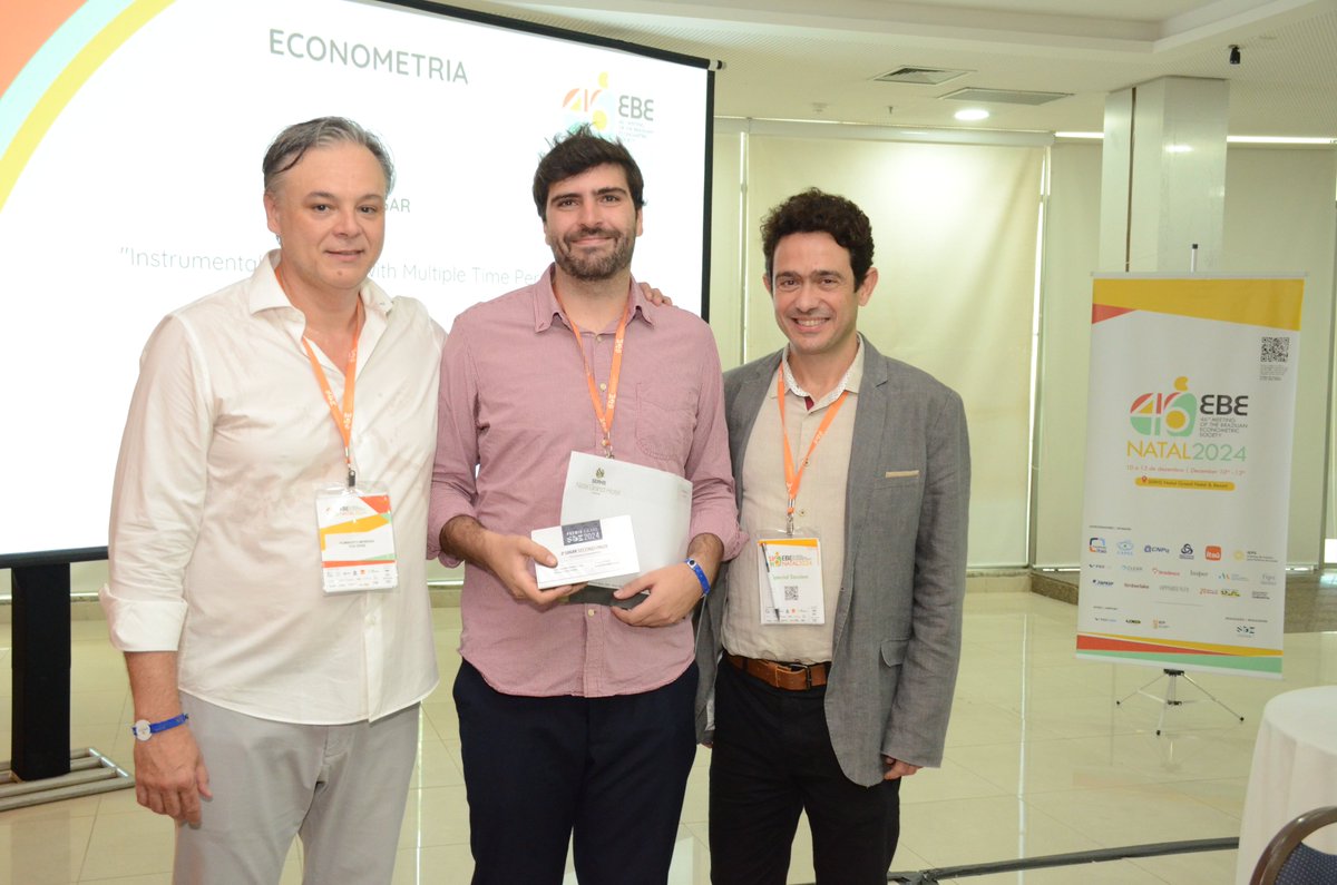 🏆 A SBE parabeniza os autores contemplados no Prêmio Econometria-SBE 2024!

🥇 1º Lugar:
Victor Chernozhukov (MIT), Carlos Cinelli (University of Washington), Whitney Newey(MIT), Amit Sharma (Microsoft), Vasilis Syrgkanis (Stanford University)
Artigo: "Long Story Short: Omitted