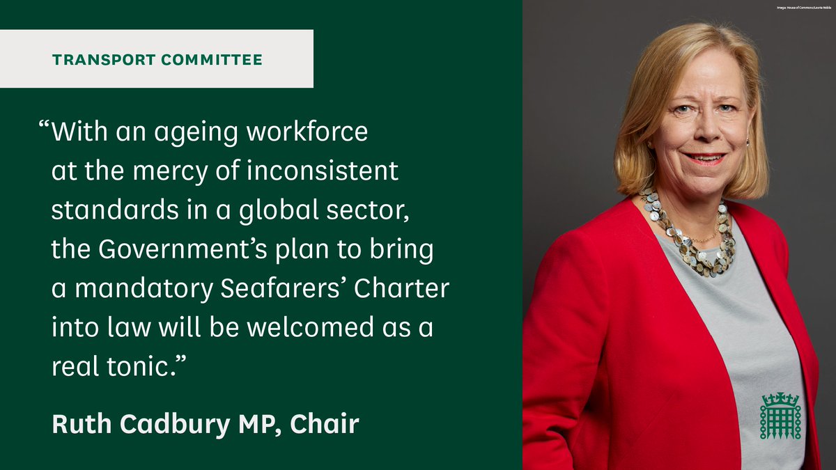 TransportCttee's tweet photo. Our Chair, @RuthCadbury comments on plans to make the Seafarers’ Charter mandatory, announced yesterday

Read the whole statement, linked below 🔗 https://t.co/tKAY4qzlRe