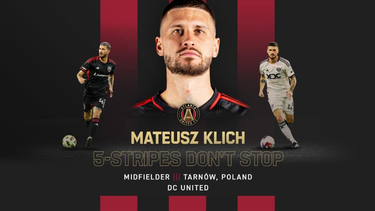 tombogert's tweet photo. The deal is now official: Atlanta United acquires Mateusz Klich from D.C. United.

Deal for the No. 23 SuperDraft pick + $50k GAM add-ons.

Atlanta is inheriting ~$300k of Klich's contract (hence the $300k number below). Klich still occupies one of D.C.'s DP spots. https://t.co/sT2y6Clj4r