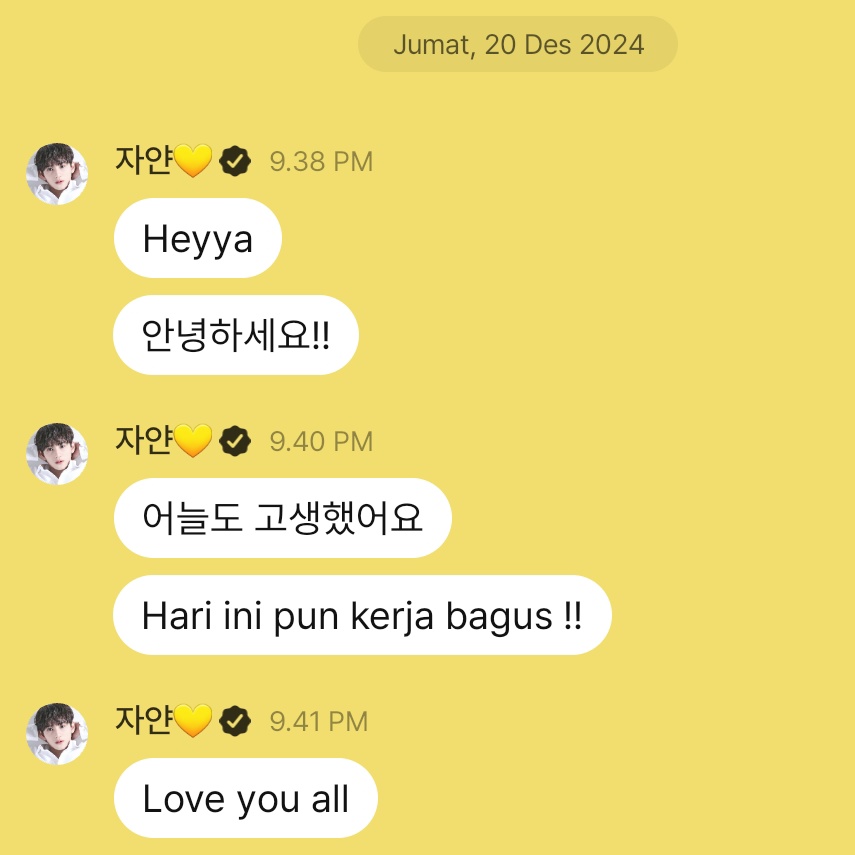 forZayyan's tweet photo. "Hei ya"
"Halo!!"
"Terima kasih atas kerja kerasmu hari ini"
"Hari ini pun kerja bagus !!"
"Cinta kalian semua"

#ZAYYAN #XODIAC #자얀 #소디엑 https://t.co/6kD5PTiar4