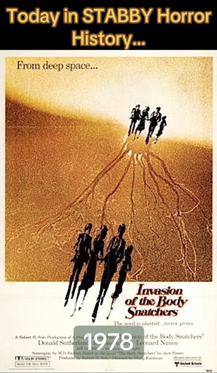 StabbyRoad's tweet photo. INVASION OF THE BODY SNATCHERS Dir. Philip Kaufman. Released December 20, 1978 https://t.co/vvQ00R83Zx