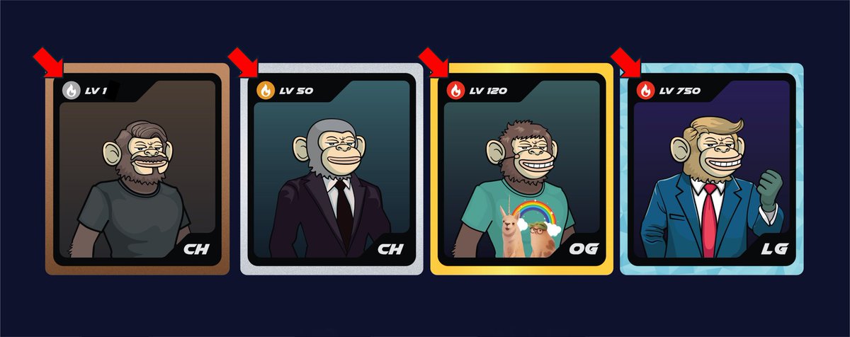 Cesar0x76's tweet photo. Your NFTs have levels:

For every 1M $CESAR in your wallet, your NFT gain 1 level. For example:

1. 2.5M $CESAR = Level 2 🤓
2. 125.2M $CESAR = Level 125 💪 

The higher level you have, the higher perks you receive in future CESAR campaigns.

4/6