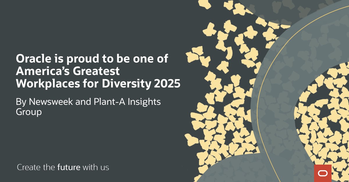 OracleCareers's tweet photo. We’re honored to receive a top 5-star rating on Newsweek’s list of America’s Greatest Workplaces for Diversity 2025 https://t.co/lDADOXuhbO. Learn about our culture of inclusion https://t.co/ZmOdHq6VqO. #OracleForAll https://t.co/DieMSaiYwk