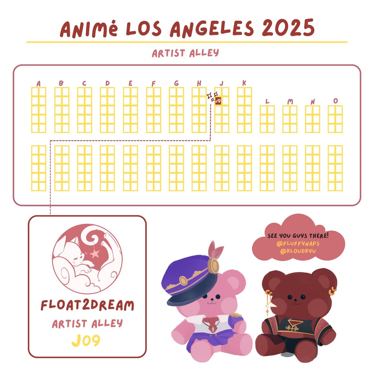 Float2Dream's tweet image. We will be in Artist Alley J09 at Anime Los Angeles on Jan 9-12! 

We will also be handing out ribbons if you purchase from us! 

See you guys there! 👋