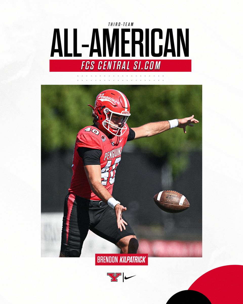 Youngstown State Football (@ysufootball) on Twitter photo Another pair of ๐๐ฅ๐ฅ-๐๐ฆ๐๐ซ๐ข๐๐๐ง๐ฌ!
YSU lands a duo on the FCS Central SI.com All-America team!!
OL Jaison Williams
P Brendon Kilpatrick
#GoGuins Another pair of ๐๐ฅ๐ฅ-๐๐ฆ๐๐ซ๐ข๐๐๐ง๐ฌ!
YSU lands a duo on the FCS Central SI.com All-America team!!
OL Jaison Williams
P Brendon Kilpatrick
#GoGuins