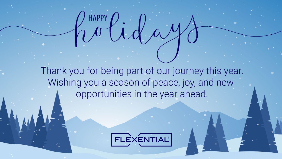 Happy Holidays from all of us at Flexential! ✨

Thank you to our customers, partners, and employees for being part of our journey this year. Here’s to continued growth and success in the year ahead. 

#FlexAnywhere