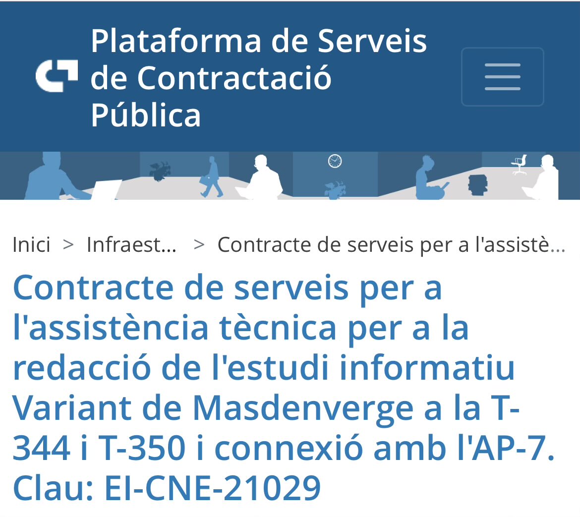 Molt satisfet per la feina dels últims mesos i de la voluntat com a govern territorial de continuar dotant el territori de les infraestructures que necessitem. Avui s’ha publicat la licitació de l’estudi informatiu de la variant de #Masdenverge i que inclou l’enllaç amb l’AP7.