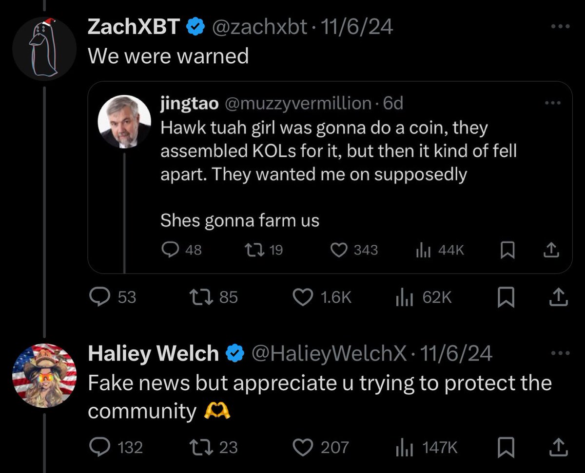 zachxbt's tweet image. Only if you were warned by the entire community prior to launching the token