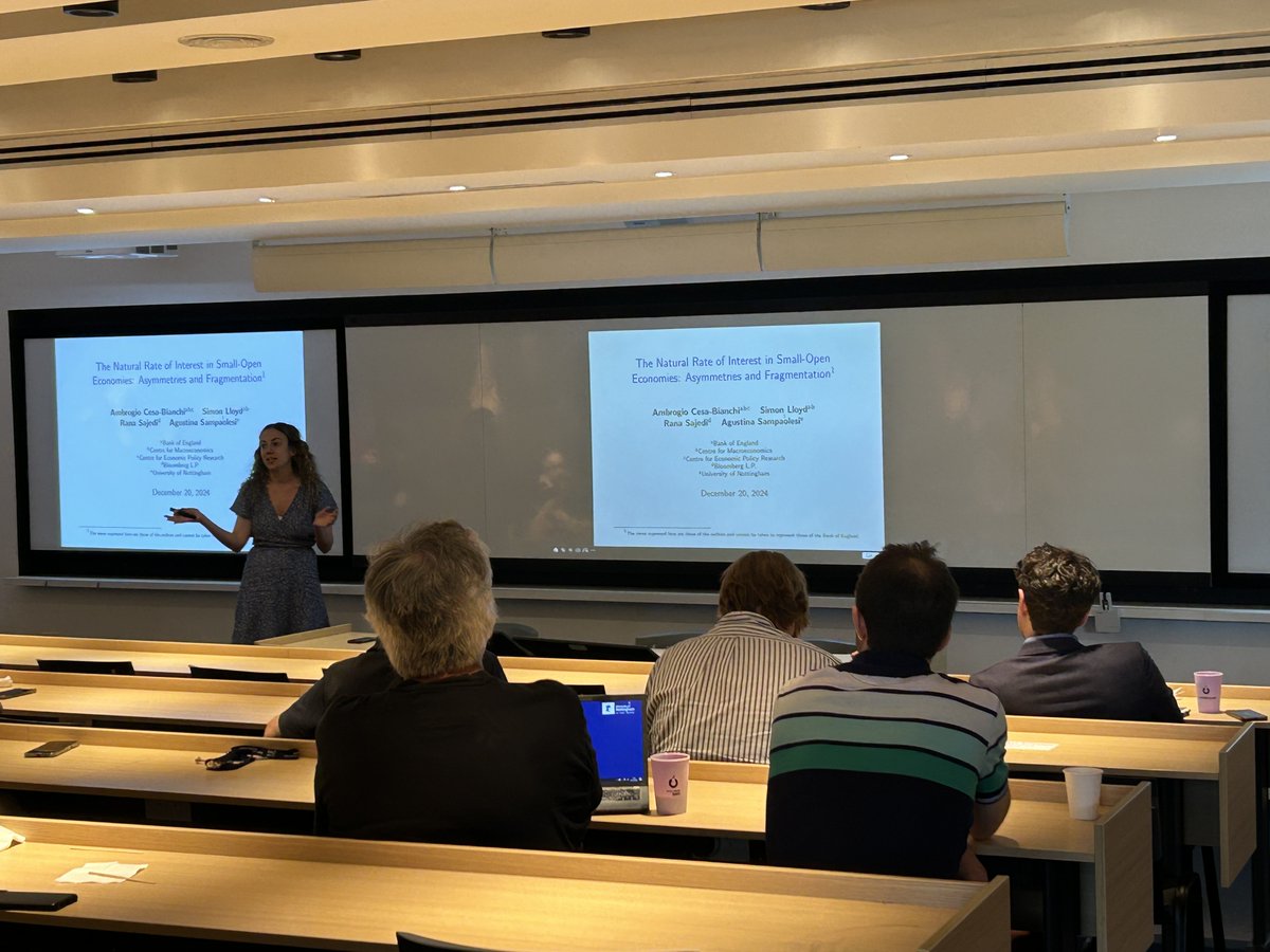 EconUdesa's tweet photo. Cierra el segundo bloque Agustina Sampaolesi (@agusampa) presentando "The Natural Rate of Interestin Small-Open Economies: Asymmetries and Fragmentaion"
@UoNEconomics 
https://t.co/FdHa9Jsb4F https://t.co/S00fmNUwTi