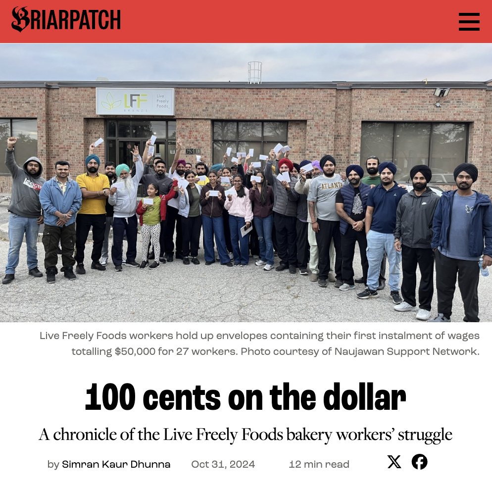 Over a year ago, 27 non-unionized workers at an industrial bakery recovered $185K in wages from their bankrupt employer by maintaining a month-long daily picket. A new article in <a href="/briarpatchmag/">Briarpatch Magazine</a> chronicles their struggle and its associated lessons: 

"Organizations are a source of
