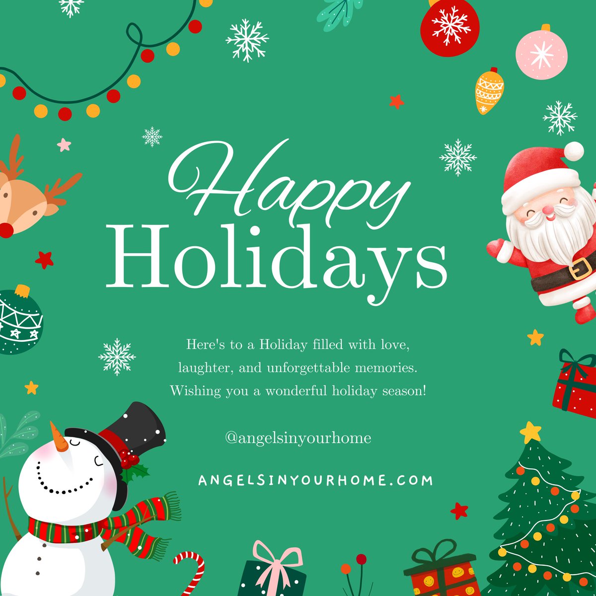 AngelsInUrHome's tweet image. Happy Holidays from all of us at Angels In Your Home! ✨🎄

Wishing you a joyful and peaceful holiday season! 🌟🎁

#HolidayCheer #AngelsInYourHome #HolidaySpirit #HomeForTheHolidays #SeasonOfJoy