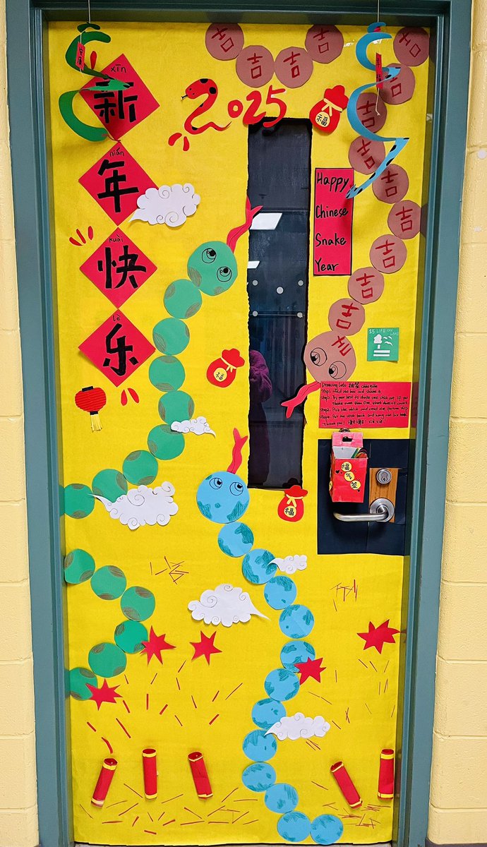 Ready for the door decoration contest! Merry Christmas and Happy New Year 🎊 <a href="/eastcarymiddle/">East Cary Magnet Middle School</a> <a href="/CarrieGongGG/">DGong</a>