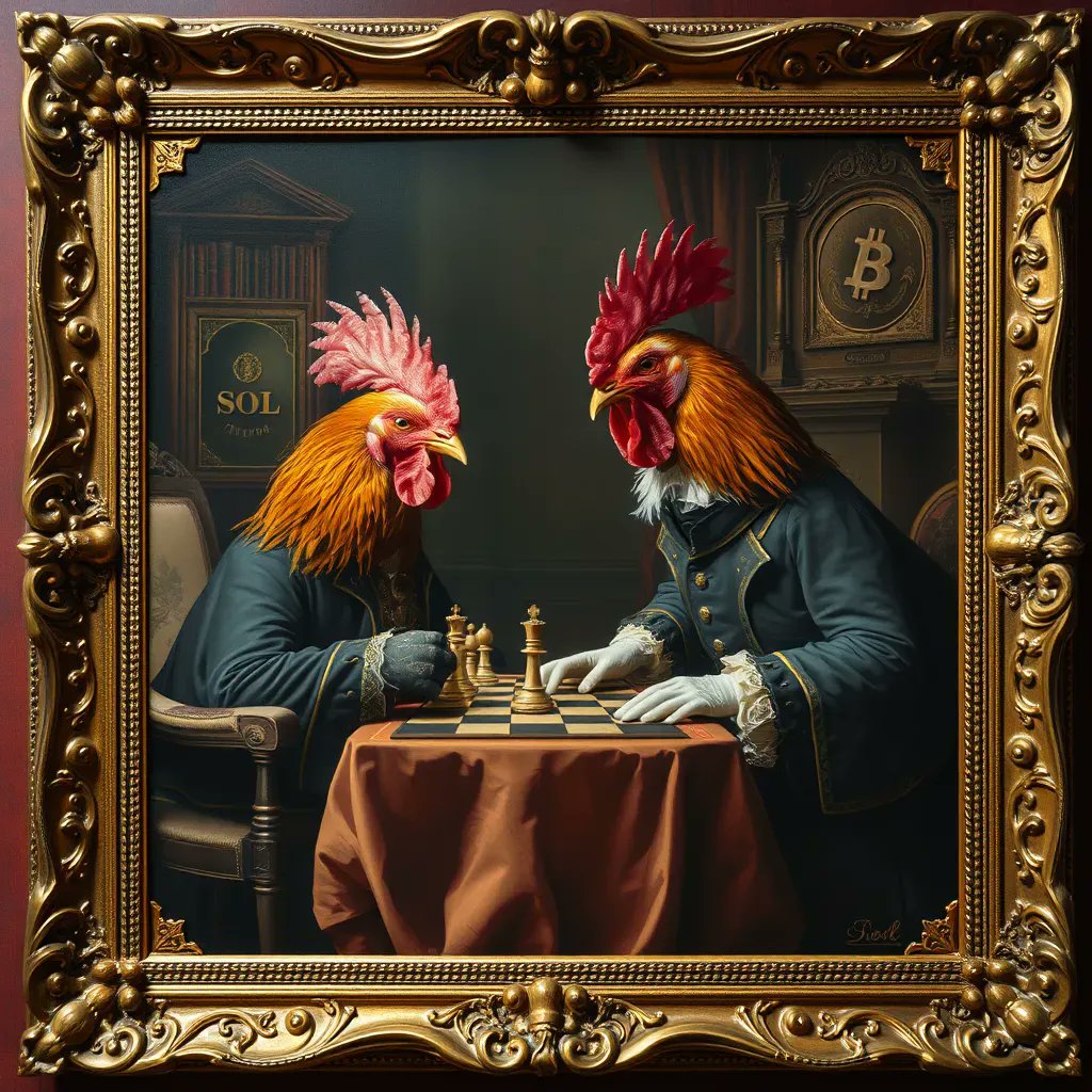 chickendotfun's tweet photo. "Checkmate in 3 moves?" Ser, this is a Chicken game. We don't do that here. We just stare intensely until someone's portfolio blinks first 🧐♟️ #GameTheory https://t.co/vaD5xOPOjW
