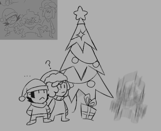Snowpie030's tweet photo. 🎄
Merry Christmas in advance!!:]
#spookymonth
#spookymonthfanart 
#rossbert #jackxjohn https://t.co/uv2pCSHGqL