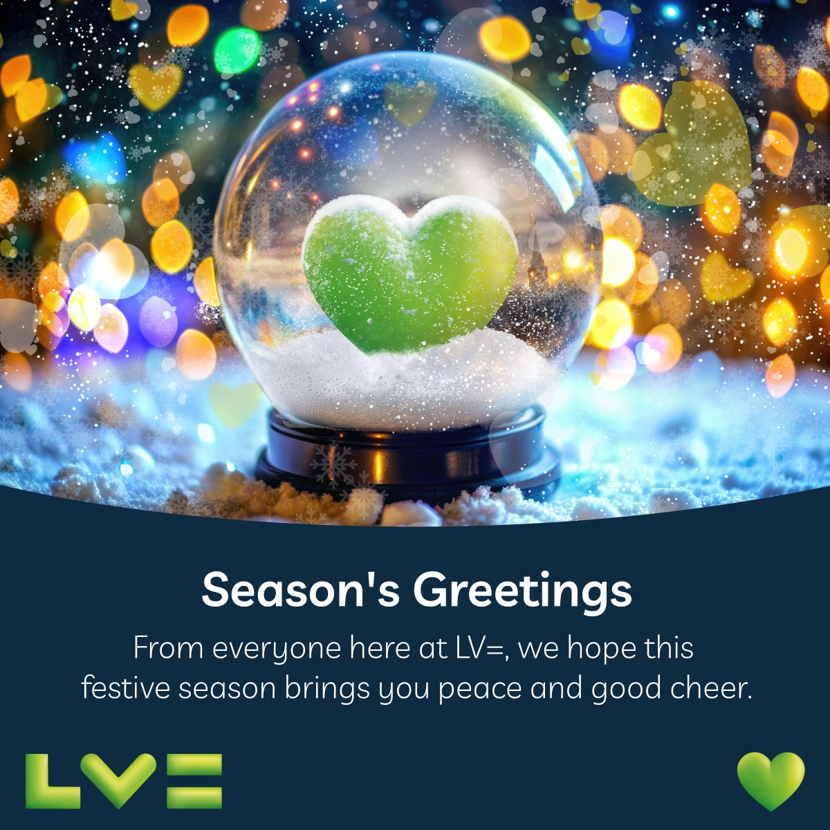 From everyone here at LV=, we hope this festive season brings you peace and good cheer 💚