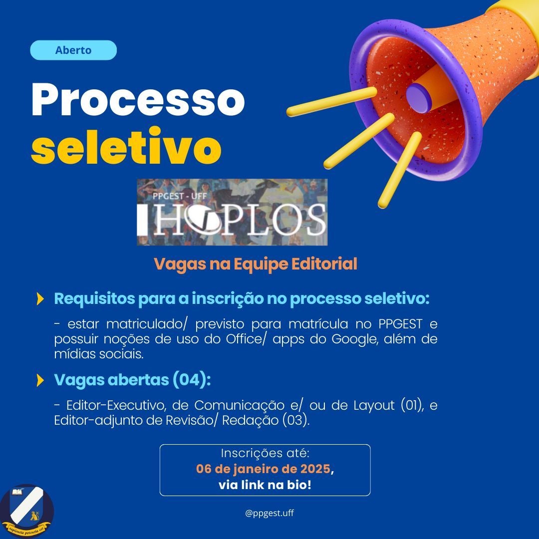 StudiesUff's tweet photo. 📢 Oportunidade para discentes do PPGEST!

📆 Inscrições até 06/01/2025:
Acesse o formulário: https://t.co/6aBkRIQu68

🔗 Saiba mais: https://t.co/lKH94SpCqf

#PPGEST #RevistaHoplos #OportunidadeAcadêmica #EstudosEstratégicos #RelaçõesInternacionais https://t.co/dPDQAEIVDi