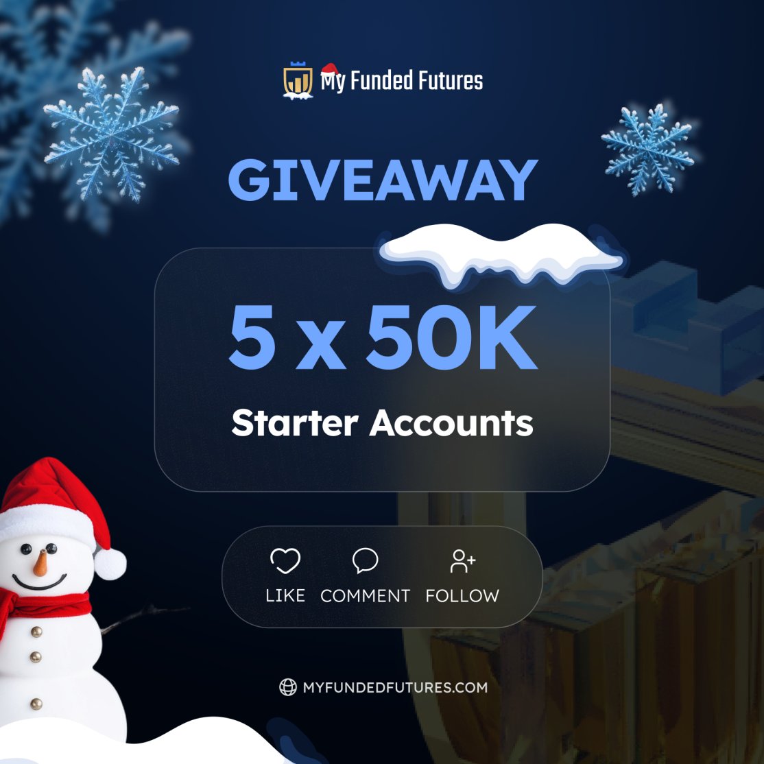 Happy Holidays you beautiful people,   

Time to give back to the community with a 50k Giveaway🎅🎄

Entry Rules:
🟢Like and Repost
🟢Tag 3 friends
🟢Follow <a href="/SirPickle_/">Sir Pickle</a> and <a href="/MyFundedFutures/">MyFundedFutures</a> 
🟢Join The Jar: discord.sirpickle.com

Winners announced in 48 hours⏰