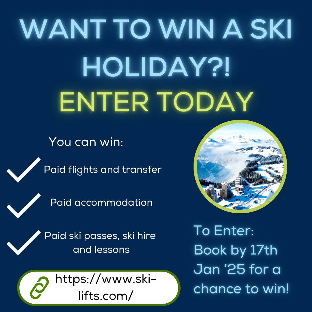 Golf_Drives's tweet photo. Enter our skiing competition!

You could win a PAID skiing holiday in Avoriaz by booking an airport transfer through our sister company, Ski Lifts. 

Deadline: 17th January 2025

Test your luck today! https://t.co/UxNj2MOale https://t.co/EzAZKSlkME