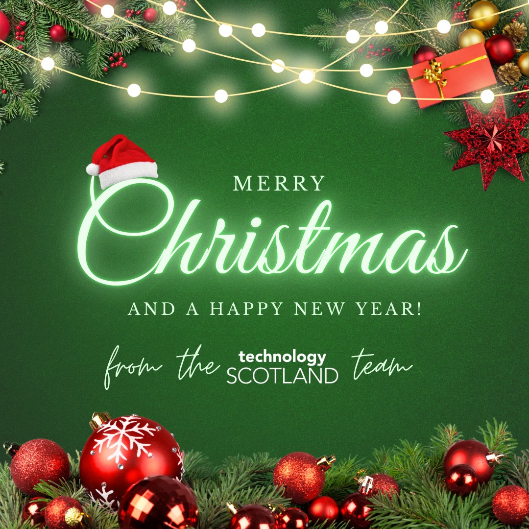 The Technology Scotland team would like to wish everyone a Merry Christmas and a Happy New Year for 2025.🥂🎁

A huge thanks to all of our members, partners and collaborators for all of your support over the past year! 🙌 Here's to successful 2025!🎉