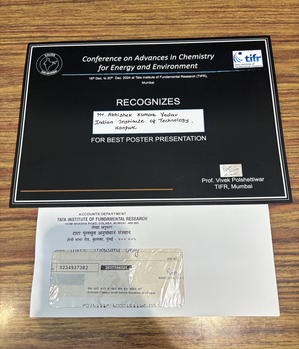 Dr. Abhishek K Yadav (@avriitk) on Twitter photo I’m happy to share that I received the Best Poster Presentation Award at the <a href="/cacee2024/">CACEE TIFR</a> conference. A big thanks to the organizers for this wonderful opportunity and my supervisor <a href="/Srinivas_IITK/">Srinivas</a> for his constant guidance and support, <a href="/IITKanpur/">IIT Kanpur</a> for travel support. <a href="/VPolshettiwar/">Vivek Polshettiwar</a> I’m happy to share that I received the Best Poster Presentation Award at the <a href="/cacee2024/">CACEE TIFR</a> conference. A big thanks to the organizers for this wonderful opportunity and my supervisor <a href="/Srinivas_IITK/">Srinivas</a> for his constant guidance and support, <a href="/IITKanpur/">IIT Kanpur</a> for travel support. <a href="/VPolshettiwar/">Vivek Polshettiwar</a>