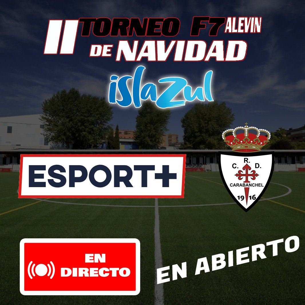 Real Club Deportivo Carabanchel (@rcdcarabanchel) on Twitter photo โฝ๏ธ ๐๐ยฐ ๐๐ ๐ฃ๐๐๐ ๐๐ โ๐๐ง๐๐๐๐ ๐ธ๐๐๐ง๐๐๐ฝ๐ - ๐๐ค๐๐๐ซ๐ฆ๐ ๐
Gracias a nuestro nuevo socio <a href="/esportplustv/">E+</a>, maรฑana se emitirรก EN DIRECTO y de manera GRATUITA, el Torneo Alevรญn @ccislazul โผ๏ธ
Solo tendrรกs que registrarte en la pรกgina de E+ para poder ver en โฝ๏ธ ๐๐ยฐ ๐๐ ๐ฃ๐๐๐ ๐๐ โ๐๐ง๐๐๐๐ ๐ธ๐๐๐ง๐๐๐ฝ๐ - ๐๐ค๐๐๐ซ๐ฆ๐ ๐
Gracias a nuestro nuevo socio <a href="/esportplustv/">E+</a>, maรฑana se emitirรก EN DIRECTO y de manera GRATUITA, el Torneo Alevรญn @ccislazul โผ๏ธ
Solo tendrรกs que registrarte en la pรกgina de E+ para poder ver en