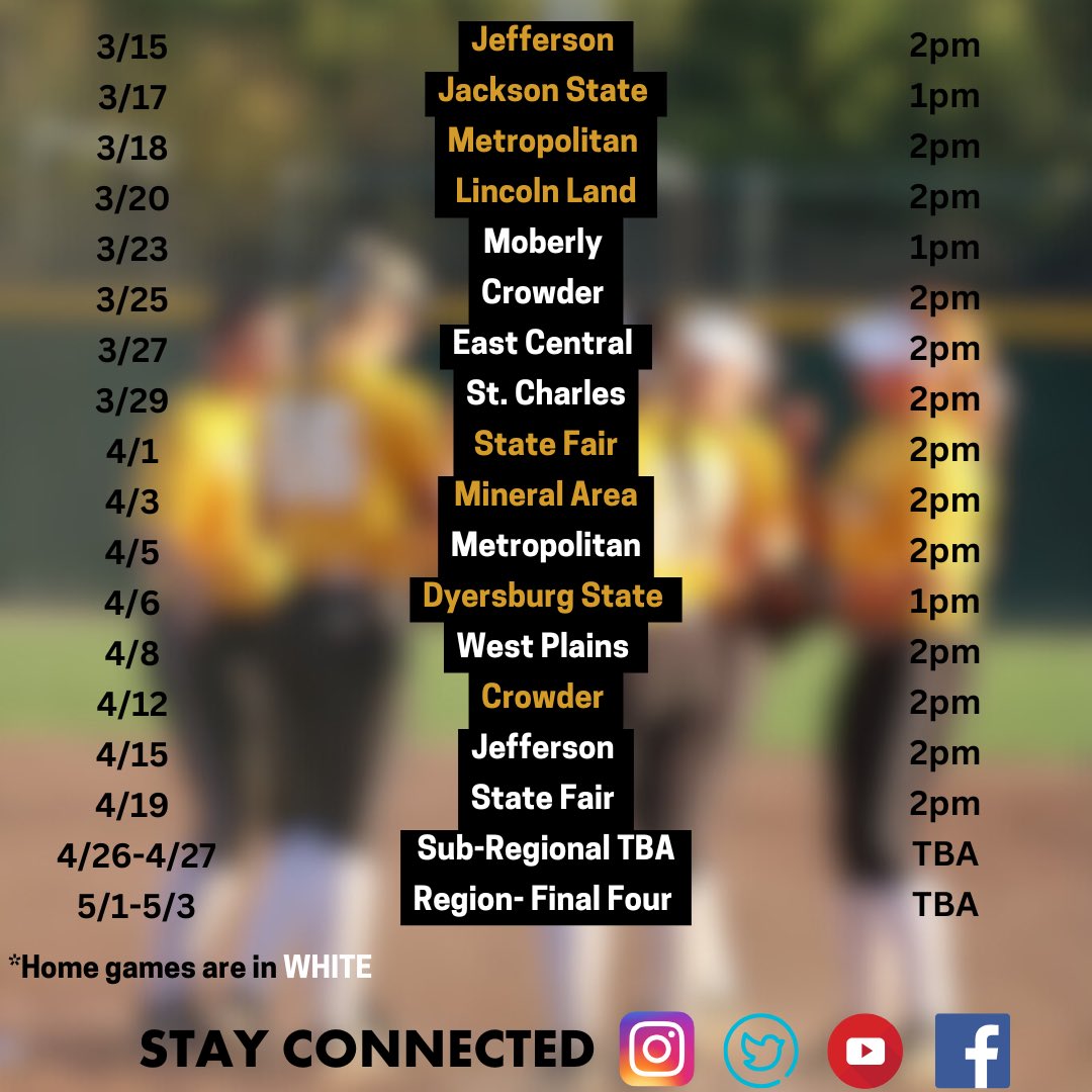 3Rsoftball's tweet photo. Schedule is out! https://t.co/me03kAdS1f