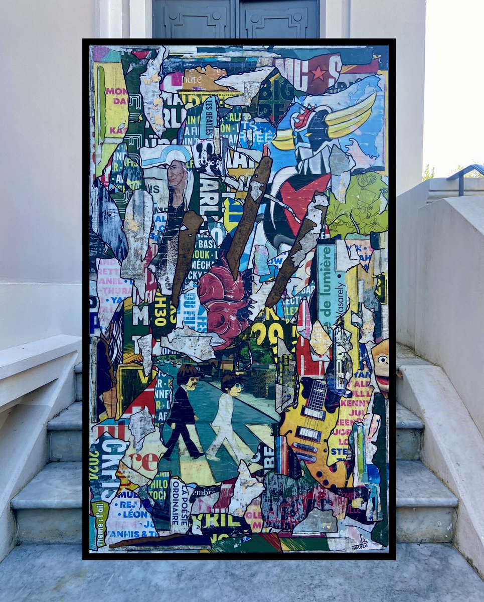 Le pénultième de cette Cuvée 2024…

LA POÉSIE ORDINAIRE 
Toile - Format 97 x 162 

Made in #Cannes 

➡️ 100% collages de vieilles affiches 

#collage #goldorak #TheBeatles