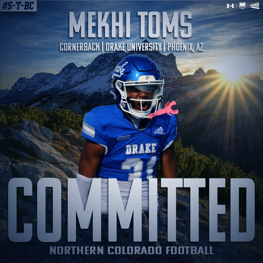 Mekhi Toms (@corner_khi) on Twitter photo Blessed to announce my commitment to the University of Northern Colorado to continue my academic and athletic career! Thank you to all my family, friends, and coaches who helped me get to where I am today. Excited for the future! <a href="/UNC_BearsFB/">Northern Colorado Football</a> <a href="/GodsWarrior615/">DJ Williams</a> <a href="/CoachPHadley/">Preston Hadley</a> Blessed to announce my commitment to the University of Northern Colorado to continue my academic and athletic career! Thank you to all my family, friends, and coaches who helped me get to where I am today. Excited for the future! <a href="/UNC_BearsFB/">Northern Colorado Football</a> <a href="/GodsWarrior615/">DJ Williams</a> <a href="/CoachPHadley/">Preston Hadley</a>