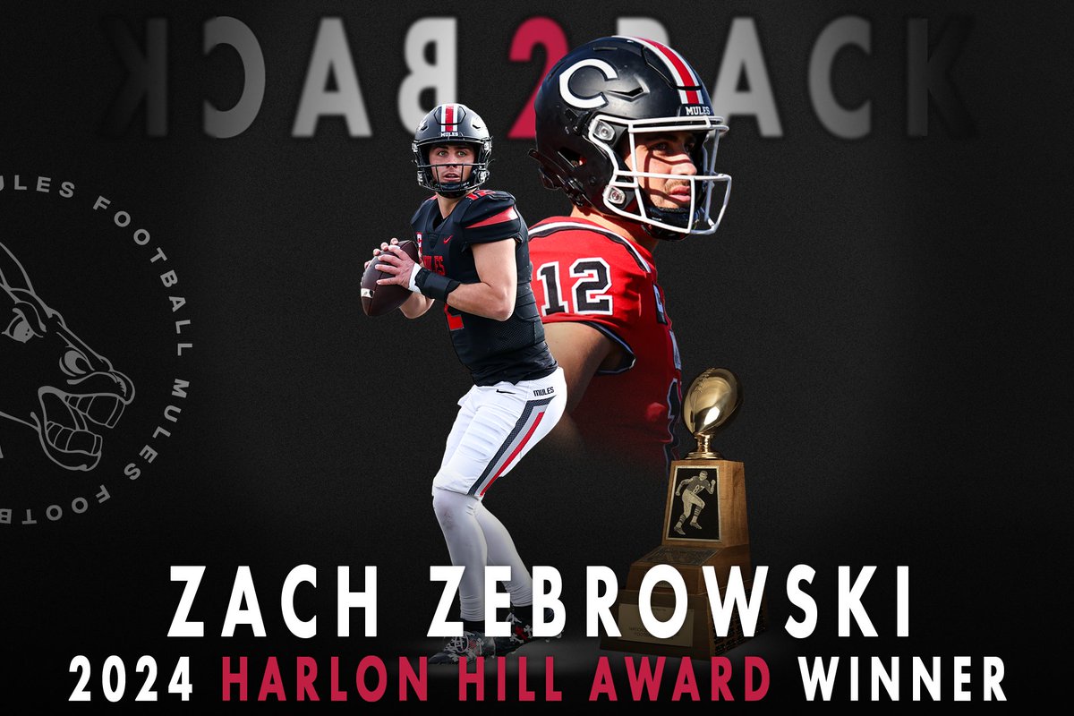 Mules Football (@ucmfootballteam) on Twitter photo BACK-2-BACK‼
Your 2024 <a href="/HarlonHillAward/">Harlon Hill Award</a> winner:
Zach Zebrowski, QB, Central Missouri
Zach is one of just five players to earn <a href="/NCAADII/">NCAA Division II</a> football's player of the year honor multiple times.
📝 | bit.ly/3ZLhuUD
#teamUCM x #MissionOriented BACK-2-BACK‼
Your 2024 <a href="/HarlonHillAward/">Harlon Hill Award</a> winner:
Zach Zebrowski, QB, Central Missouri
Zach is one of just five players to earn <a href="/NCAADII/">NCAA Division II</a> football's player of the year honor multiple times.
📝 | bit.ly/3ZLhuUD
#teamUCM x #MissionOriented