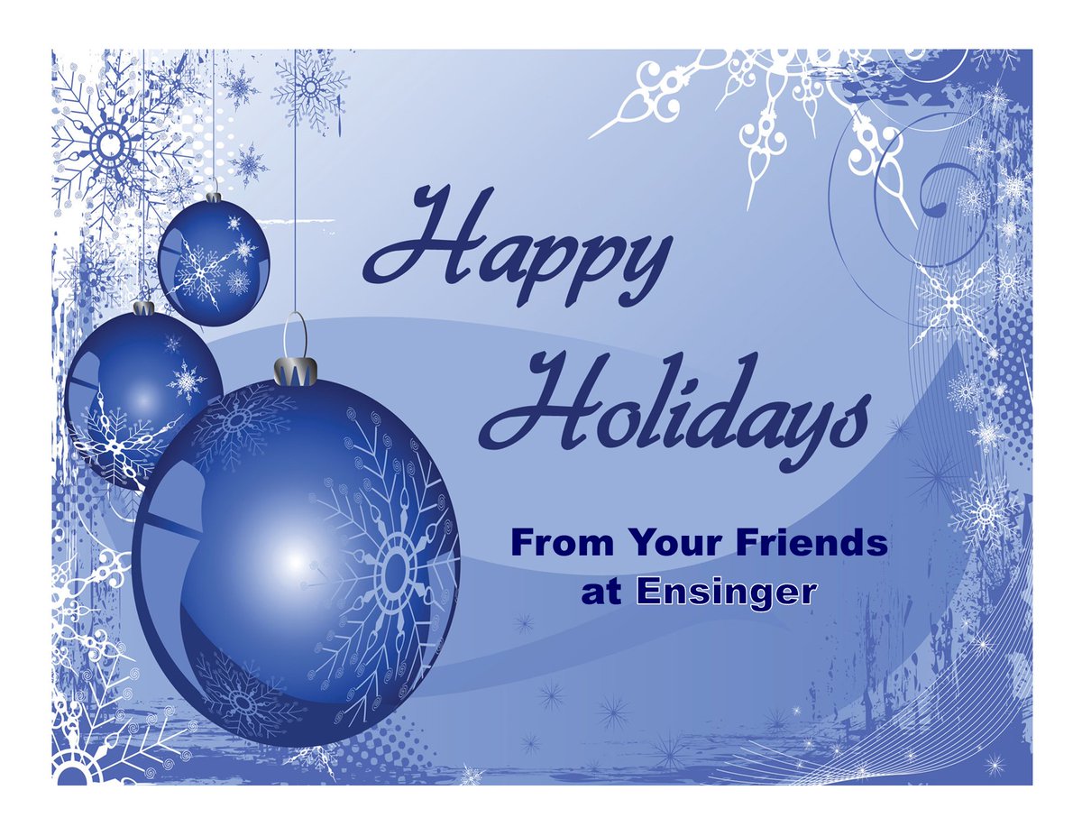 ensinger_inc's tweet photo. Happy Holidays! https://t.co/KPxuvugA4U