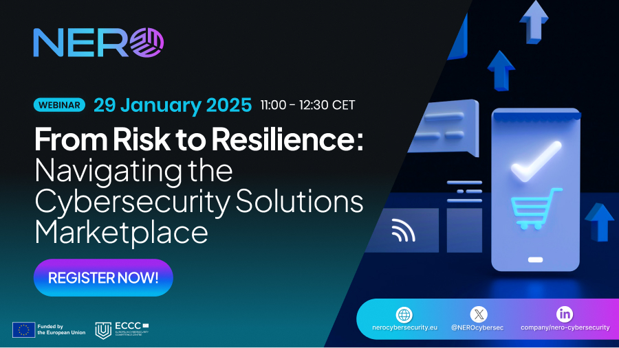 🚨 Save the Date! Join the next <a href="/NEROcybersec/">nerocybersecurity</a> #Webinar!

🗓 29 January 2025
⏰ 11:00–12:30 CET
💻 From Risk to Resilience: Navigating the Cybersecurity Solutions Marketplace

🔐Explore innovative #cybersecurity #marketplaces connecting #SMEs with tailored #solutions.

🚀Featuring
