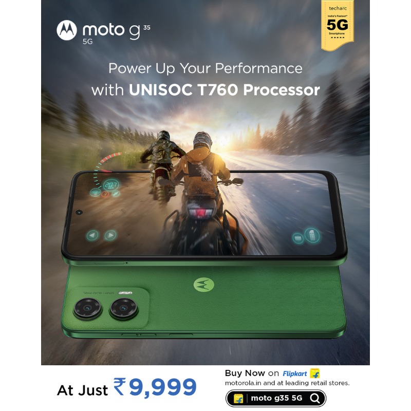 motorolaindia's tweet photo. #MotoG35 5G is here to elevate your performance with the segment’s most powerful octa-core processor. Whether it’s video or multitasking, enjoy smooth performance every step of the way.
Buy now at ₹9,999 @Flipkart, https://t.co/azcEfy2uaW & leading stores.
#MotoG35 5G #ExtraaHai