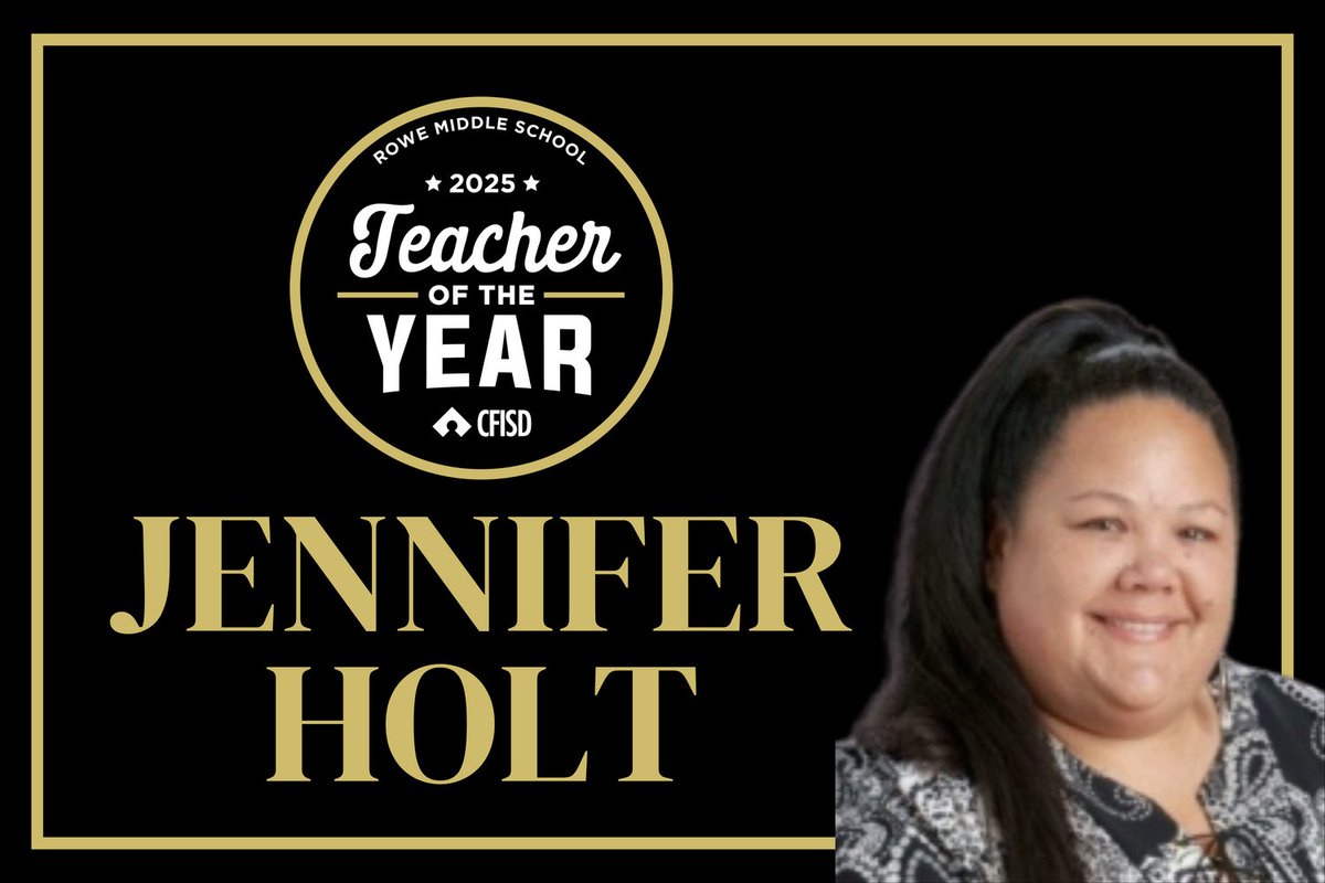 Huge congratulations to Jennifer Holt, our Teacher of the Year! Your joy, love for our Jags, and passion for education inspire us all. You are truly AMAZING, and we’re so grateful for everything you do for our Jags! 🖤 #roweletsrow