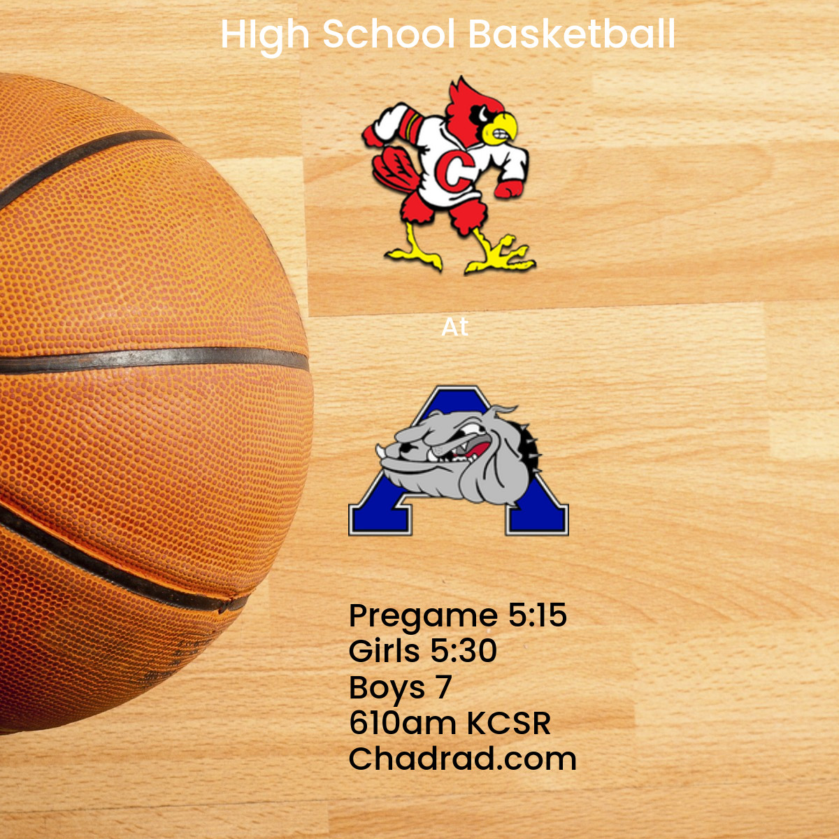 thompsonchase4's tweet photo. Big one tonight as the @ChadronHS heads down Highway 385 to take on the @AllianceBulldog. Ill get started hopefully around 5:15 with tipoff at 5:30 for girls and 7 for boys on 610am KCSR and https://t.co/Yq3AILhQaj #nebpreps https://t.co/M66hYB8wwm