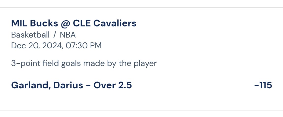 Wax_And_Wagers's tweet photo. #NBA Play π
#TheLeagueπ
12.20.2024
D. Garland (CLE) o2.5 3PM (-115 BetRivers)
β’ Perfect let down spot for MIL after the Cup win. Garland's points look good too, but I think he'll see plenty of attempts - just need them to drop. We just saw how many open looks OKC's guards got - they just couldn't get them to fall.
BOL!π€π»Let's win!π Tap if tailing!π
| #MILvsCLE | #NBAPicks | #FreePicks | #GamblingX | #GamblingTwitter | #SportsBetting | #SportsBettingX |