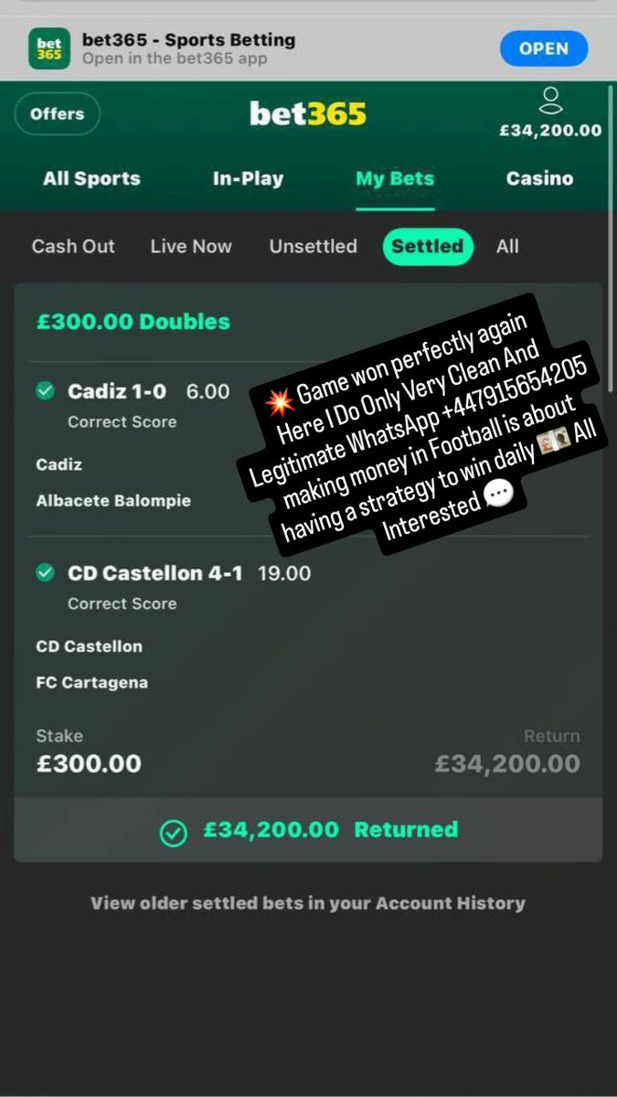 cncnshdjf59594's tweet image. 💥 Game won perfectly again  
Here I Do Only Very Clean And Legitimate WhatsApp +447915654205
making money in Football is about having a strategy to win daily 💷 All Interested 💬