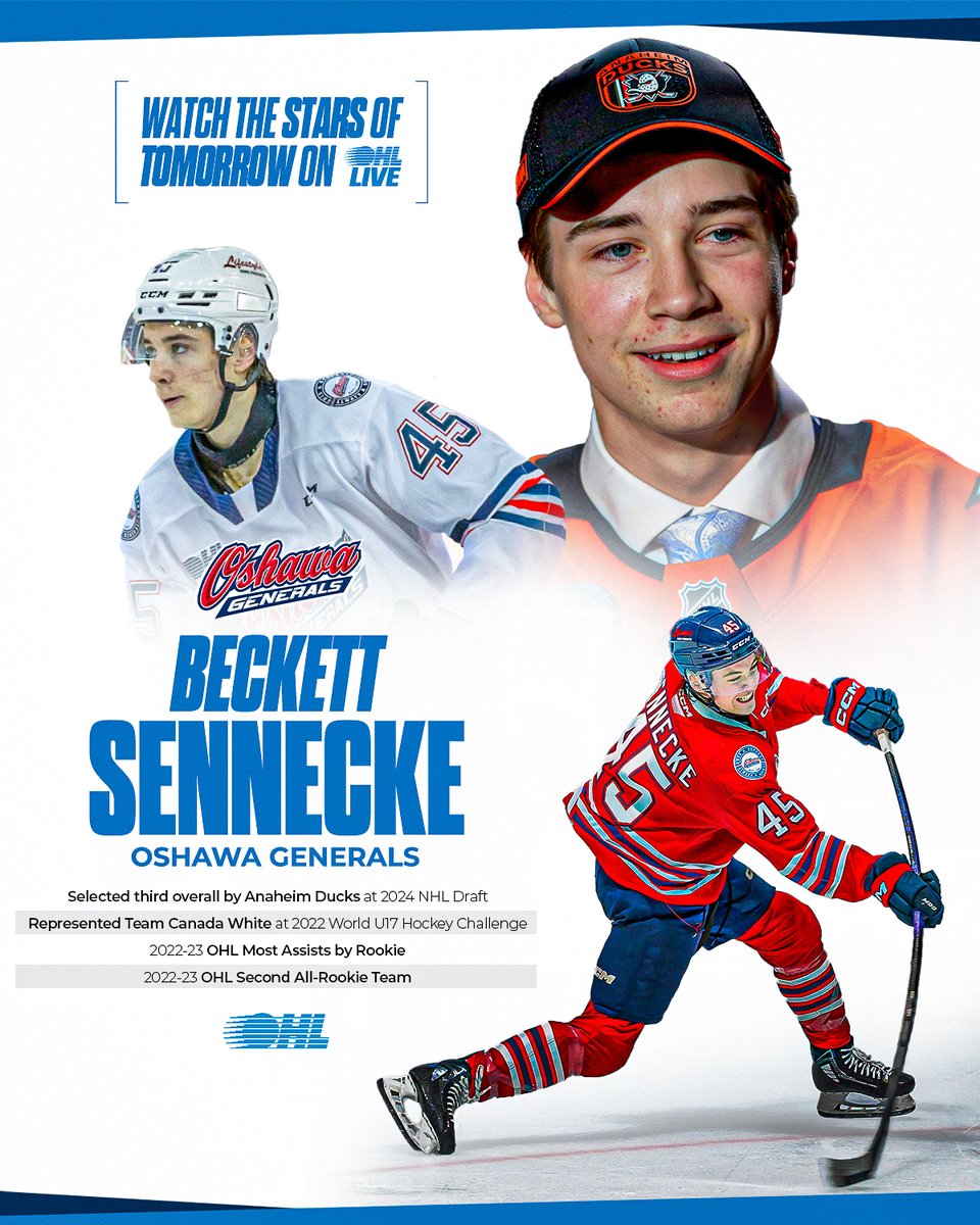 OHLHockey's tweet photo. We're entering the last weekend before the break! ๐โ๏ธ
Be a part of all the #OHL action! Donโt miss @AnaheimDucks prospect Beckett Sennecke and the @Oshawa_Generals tonight on #OHLLive!
DETAILS ๐บ: https://t.co/35vWP2n4yg https://t.co/StoPhMFz17
