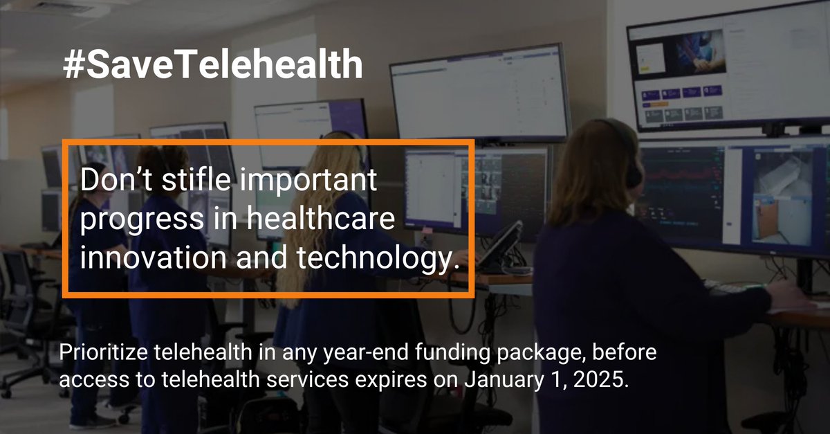 Eliminating vital telehealth extensions from a year-end funding bill would stifle healthcare innovation and technology. Let’s not go backwards and unwind all of the progress made. #savetelehealth 

Send message to your reps with one click:
hubs.ly/Q030f5Sc0