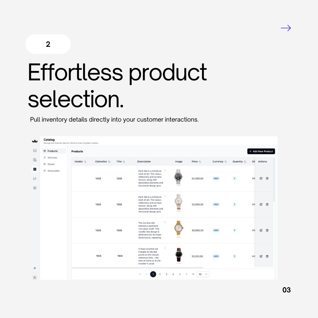 CrownSyncAI's tweet image. Supercharge your customer experience team with CrownSync AI.

#Productivity #LuxuryRetailTech #CrownsyncAI #LuxuryRetail #Jewelry #CustomerExperience #CustomerEngagement #AI